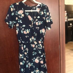Navy Floral Jumpsuit